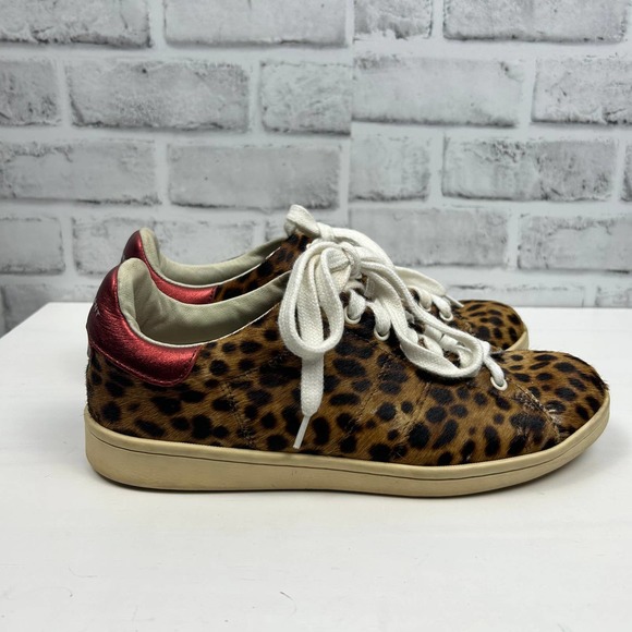 Isabel Marant Bart Leopard Print Calf Hair Low Top Sneaker Sz 39 - Picture 5 of 13